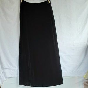 Linda Allard Ellen Tracy Black Velvet Full Length Long Skirt, Size 8 NWT